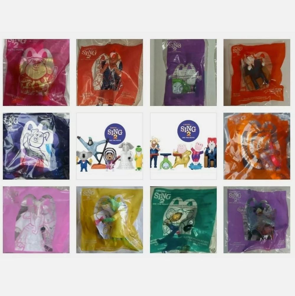FULL SET of SING 2 McDonalds Canada Happy Meal Toys NEW! Includes 10 Toys